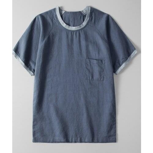 New style short sleeve cotton and linen t-shirt men fashion casual t shirt mens summer brand t shirts for men round neck tshirt