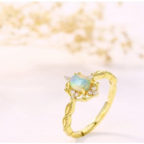 SA SILVERAGE 925 Sterling Silver Ring Olivine Japanese Style Light Luxury Jewelry Flower Retro Live Sterling Silver Rings Luxury