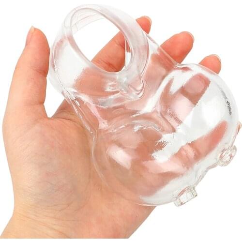 Delay Ejaculation Silicone Male Reusable Penis Sleeve Scrotum Ring Bondage Chastity Cage Lock Sperm Cock Ring Sex Toys For Men