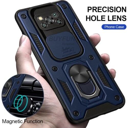 Slide Camera Lens Protect Phone Case For Pocophone X3 NFS Poko Pocco Poxo Poco X3 X 3 Pro NFC Military Grade Bumpers Armor Cover