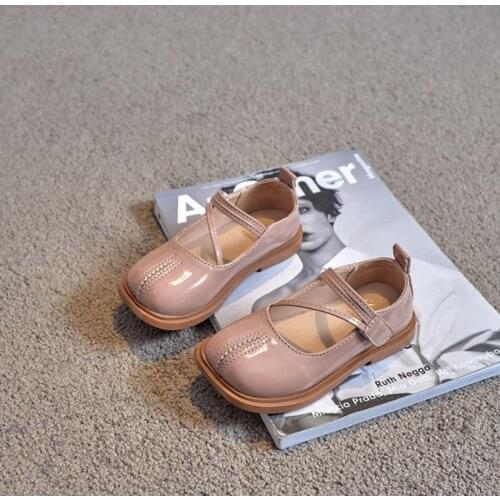 Sweet Girls Shoes Anti-skid Flat Shoes 2021 Kids Shoes Soft Leather Princess Shoes 9M-4T