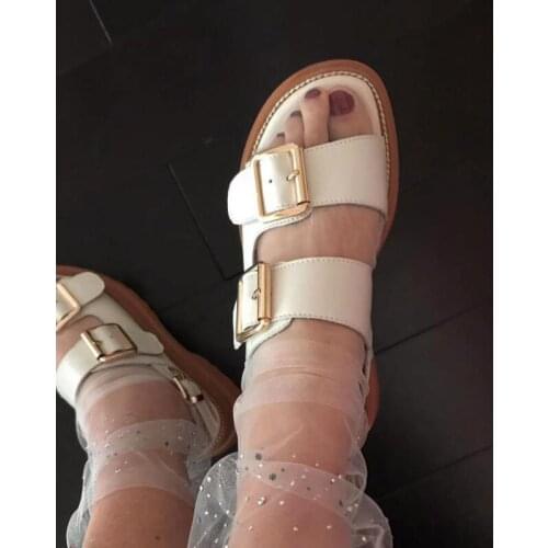 MORDOAN Platform Shoes Women Patent Leather Genuine Cowhide 2021 Summer Womens Shoes Open-Toed Slippers Sandals For Women Shoes