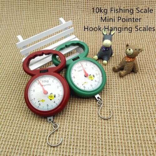 1PC Portable 10kg Fishing Scale Mini Pointer Hook Hanging Scales Weighing Scales for Fishing Pocket Luggage
