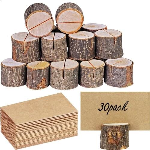 10/20/30pcs Wood Place Card Holders Table Number Name Card Holder With Table Place Cards For Party Wedding Decoration