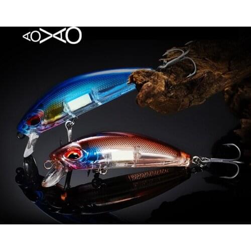 10.4g 7cm 3D Eyes Luminous Minnow Fishing Lures Long Casting Sinking Wobblers Hard Bait Lure Trout Fishing