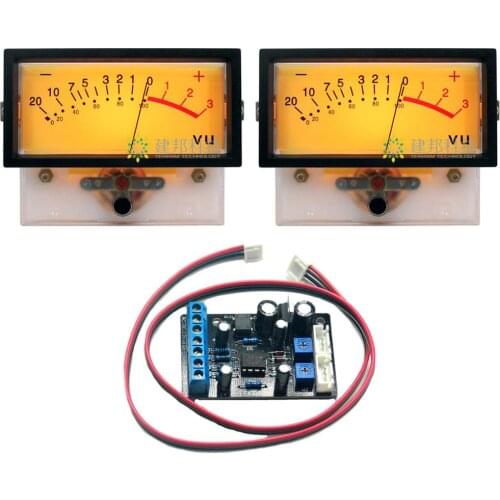2pcs TN-73 VU Meter Head Amplifier DB Meter Power Discharge Fat Table Backlight w/ 1pcs TA7318P VU Meter Driver Board