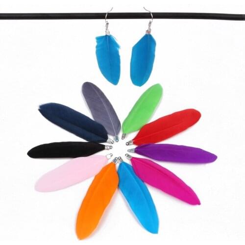 New Arrival 20Pcs High 8cm Natural Colorful Goose Feather Charms Pendants for Earring Necklace DIY Jewelry Findings Making