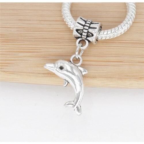 Classic beads 20pcs/lot dolphins charms fit bracelet diy jewelry making