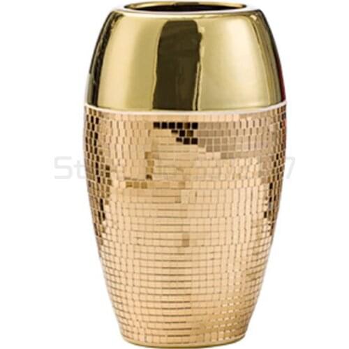 Golden Vase Decoration creative living room porch TV cabinet flower arranger soft decoration decoration