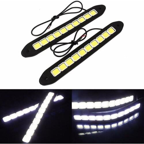 1X 10LED 12V Daytime Running Light DRL COB Strip Lamp Fog Car Driving Waterproof