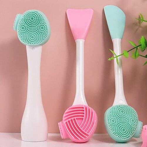 Skin Care Brush Double-sided Facial Cleanser Silicone Facial Massage Washing Product Soft Tool Makeup Accessories for All Skins