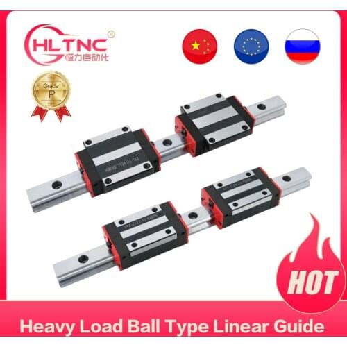 2pc HGR15 HGR20 hgr25 Square Linear Guide Rail w+4pc HGH15CA hgh20ca hgh25ca /flang HGW15CC HGW20cc HGW25CA CNC Router Engraving