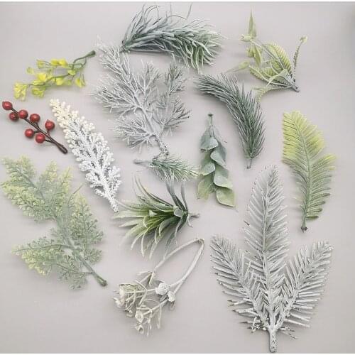 10pcs Artificial Flower Leaves Fake Plant Wreath Wedding Home Christmas Balcony Decoration Accessories Scrapbooking Fake Flower
