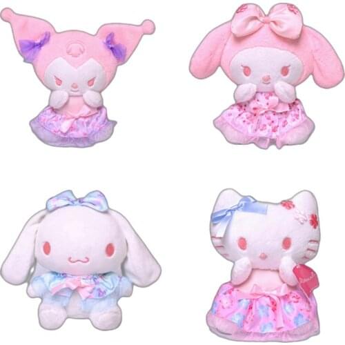 20cm Kawaii Cherry Blossom Pink Series cute Melody Cinnamorol Soft Stuffed Plush Doll Toy for children gift