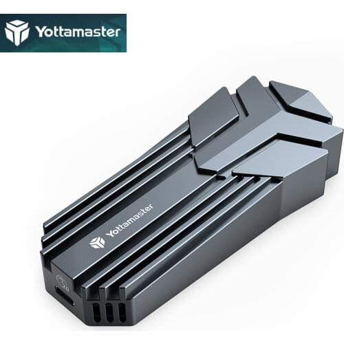 Yottamaster M.2 NVMe SSD Enclosure with Cooling Fan&LED Tempreture, USB3.2 GEN2X2 20Gbps External M.2 NVMe Adapter- [MS4]
