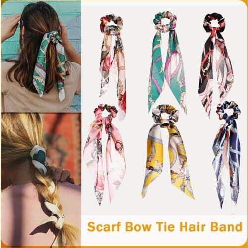 Summer Kerchief Women Bandana Hair Band Scarf Print Headwear Wrist Wrap Hair Scarf for Girls Hair Accessories Headband