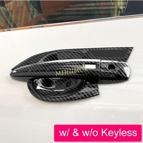 For 2020 2021 2022 Nissan Sentra Carbon Fiber Door Handle Strip Cover + Surrounds Trims