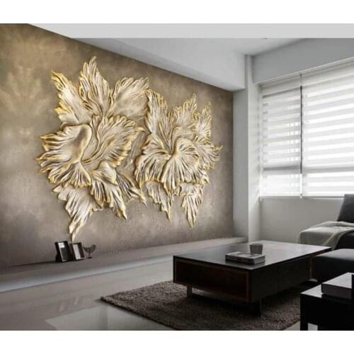 Custom Photo Wallpaper 3D Rich gold 3D stereo relief flower blooming rich bedroom Living Room TV Background Wall Decor Mural