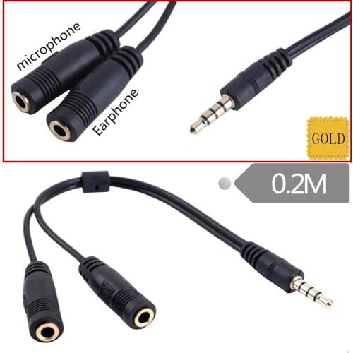 Gold-plated laptop headphone cable two in one single hole adapter headset computer audio one point two transfer interface