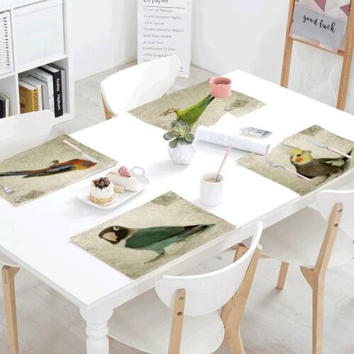 Five Parrot Bed Sheet Napkin Tea Tea Placemat Place Mat Polyester Retro Fashion Servillettas Parabador Design Party Decoration