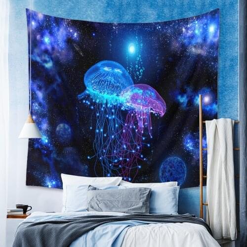 Cilected Psychedelic Mushroom Tapestry Wall Hanging Decoration Home Tv Background Cloth Bedroom Jellyfish Hanging Painting