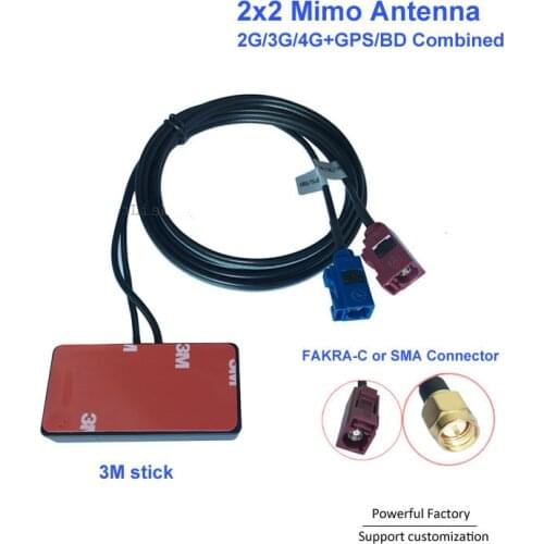 MCX/SMA/Fakra/BNC/FME/GT5 Connector 2G 3G 4G and GPS BD Mimo Satellite Antenna with 3M stick 1pcs