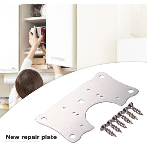 Stainless Steel Repair Plate with Six Screws Cabinet Cupboard Furniture Drawer Window Mounting Tools Home Hardware