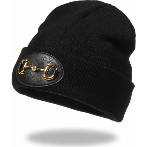 D Letter Knitted Beanies Hats Men Women Skullies Soft Elastic Cap Solid Sport Bonnet Winter Warm Ski Hats Swanowing