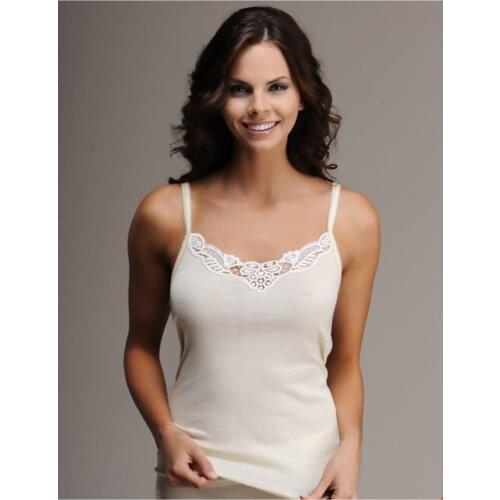 Winter thermal products for women, women lace tank top with strap, white wool rope strap underwear