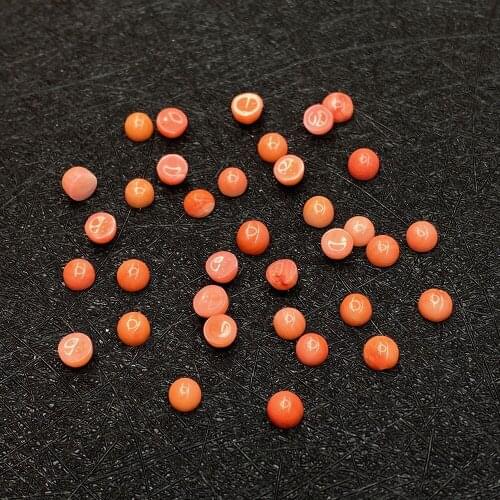 10pcs Natural Pink Coral Ring Face 4mm Round Coral Non-porous Beads for DIY Handmade Jewelry Accessories