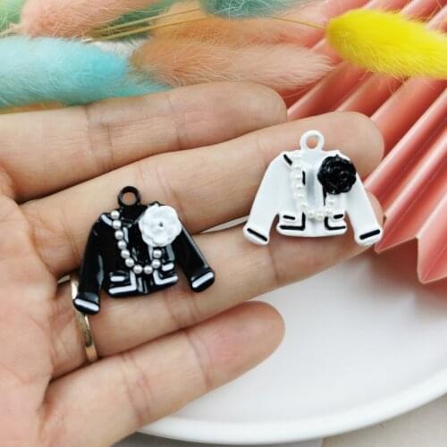 10pcs OL Style Flowers Clothes Alloy Enamel Charms Pendants Fit Earrings Dangle DIY Womens Jewelry Accessories Phone Decor