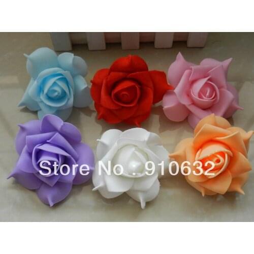 100pcs 7cm Artificial Head Rose Latex Bridal Flower Wedding Centerpieces Craft