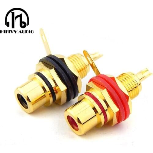 Hifivv audio RCA amplifier rca 2pcs/lot signal lineconnector adapter RCA lotus head copper gold plated RCA connector