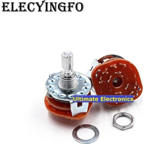 2pcs RS25 band switch switch potentiometer rotary switch 2 Pole 4 Position