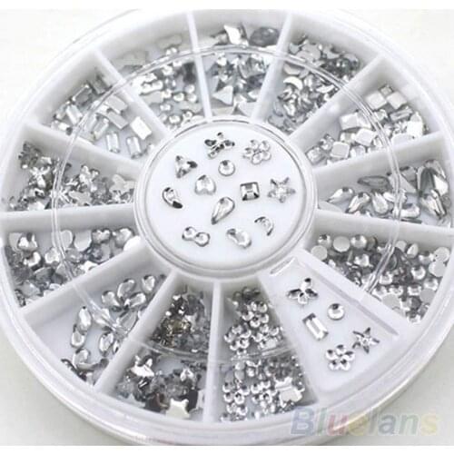 2021 Chic Star Flower Heart Rhinestone Manicure Nail Art Decal Tips Glitters Stickers