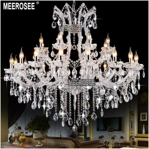 24 Lights Massive White Chandeliers Crystal Clear Vintage chrystal chandelier Hotel Lighting Pendelleuchte lamp for Home decor