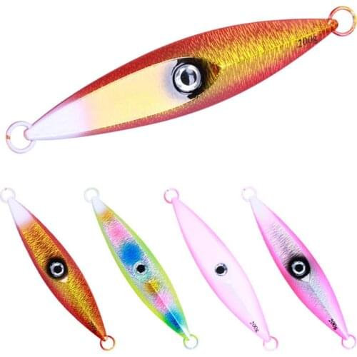 4PCS Sea Boat Fishing Luminous Metal Jigging Lure Trolling Bait Bass Trout Saltwater Slow Jig 200/250/300/400g