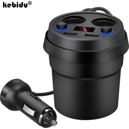 Car Charger 3.1A Power Socket Adapter With Voltage LED Display Cigarette Lighter Splitter 2 USB DC/5V Mobile Phone Chargers