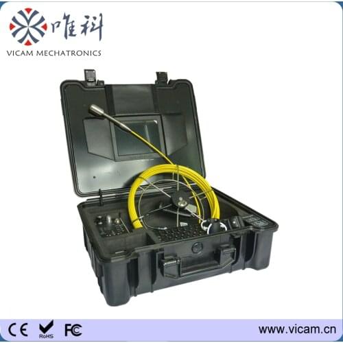 Free shipping waterproof 15pcs led light small size self level cctv pipeline inspection camera for 50mm to 200mm pipe inspection