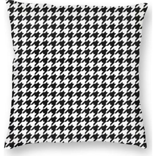 Houndstooth Black And White Pattern Pillowcase Printing Fabric Cushion Cover Decorations Throw Pillow Case Cover Home 45X45cm