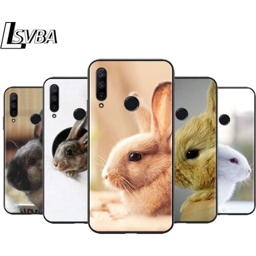 Anti-Fall Soft Black Cover Cute Lovely Rabbit For Huawei Honor 10i 10 8S 8C 8X 8A 8 7S 7A 7C Pro Phone Case