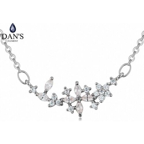 DANS Element Brand 3Colors AAA Zirconia Micro Inlays Fashion Snowflake Pendant Flower for Women Valentine Gift 125633