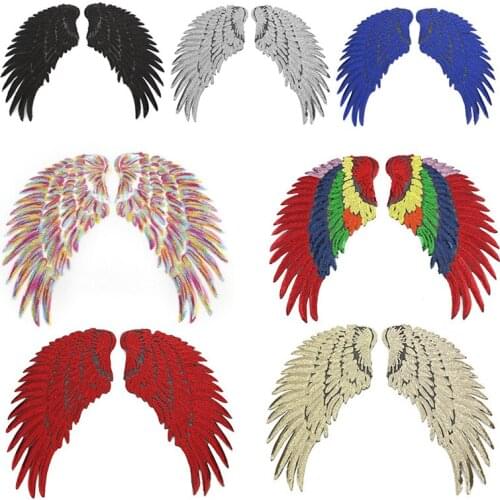 DD GOLD SEQUIN feather back glue wing patch patch clothing bag accessories cloth badge embroidery cloth sticker