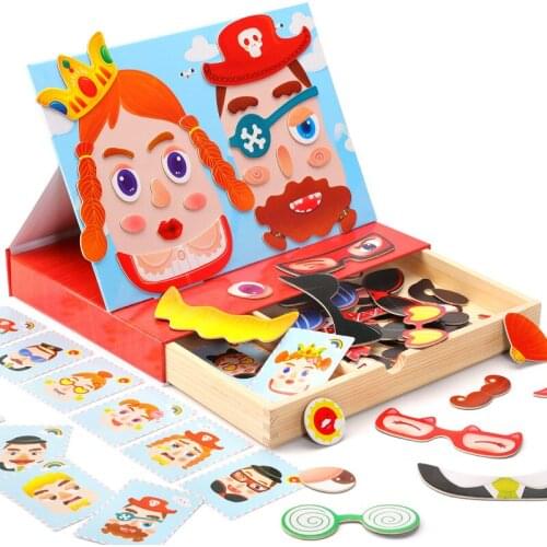 Wooden childrens puzzle toys brain game Magnetic puzzle toy learning toys for children interactive toys kids puzzle diy toys
