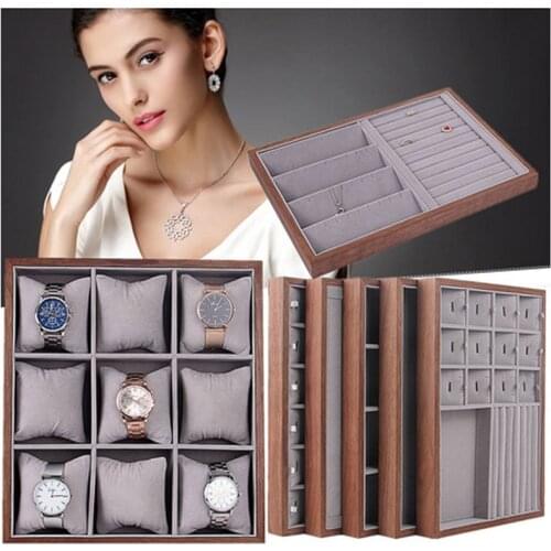 Mordoa Wood Watch Display Box Jewelry Ring Earring Storage Organizer Wooden Case Watch Storage Packing Gift Boxes Jewelry Case