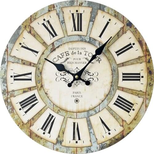 Wooden Wall Clock Roman Numerals Hanging Clocks Quiet Wall Clocks Roman Style Modern Watches Decoration for Living Room