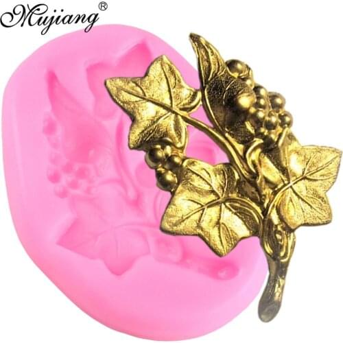 DIY Grape Silicone Mold Leaf Vine Cake Boeder Fondant Molds Cake Decorating Tools Candy Chocolate Gumpaste Moulds