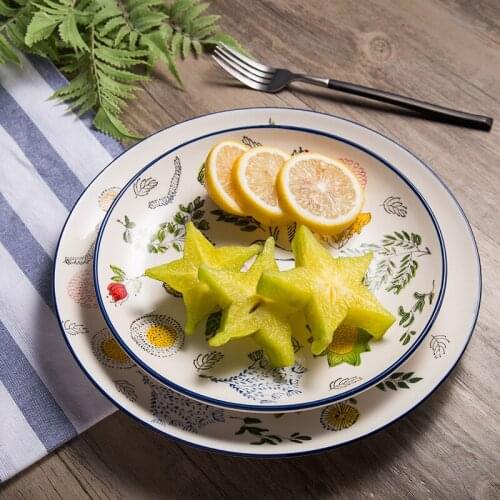 8-inch Household Creative Plate Ceramic Breakfast Western Dinner Plate Oval Snack Plate