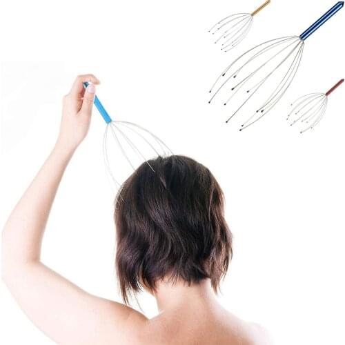 Two Portable head massager pressure relief tool and scalp massager are used to stimulate itchy hair growth at soothing head