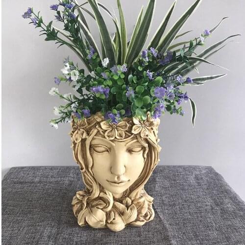 Creative Resin Fairy Angel Flowerpot Green Plant Artificial Flower Pot Home Office Desk Garden Decoration Ornaments Party Decor